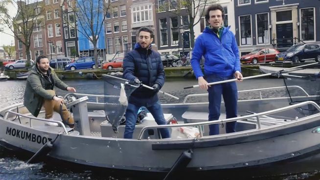 Müll durch Partys: Amsterdam putzt seine Grachten
